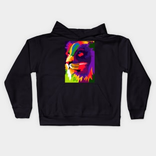 Colorful Lion In Pop Art Design Kids Hoodie